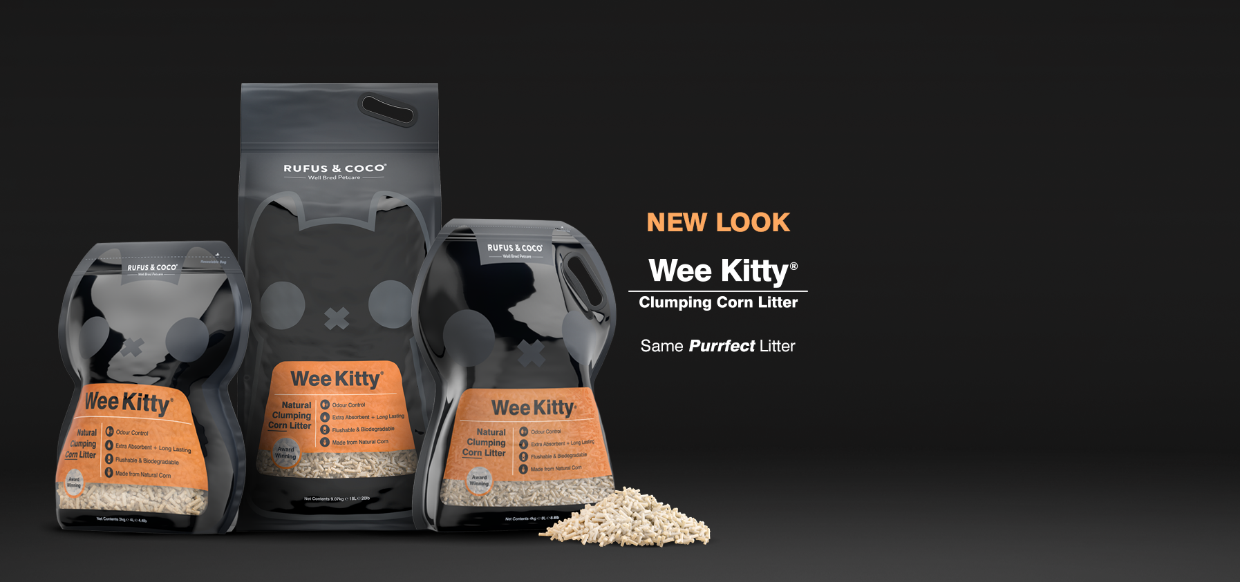 Wee Kitty Clumping Corn Litter Rufus & Coco USA